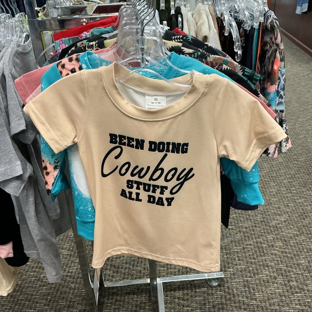 Tan Kids Cowboy Graphic T-Shirt